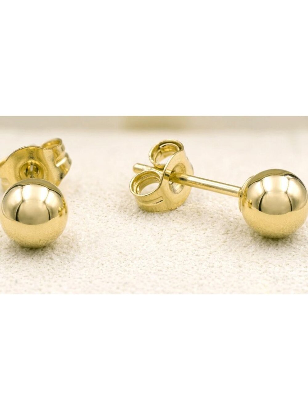Ball 4 Mm Stud Earrings SOLID 14k Gold